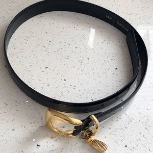 Vintage Black Patent Leather Belt
